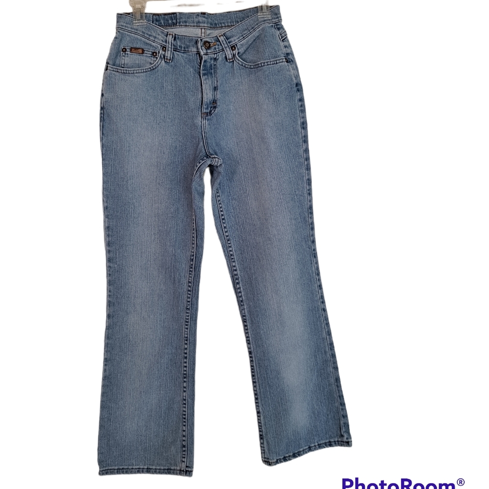 Vintage Riders straight leg high waist light wash blue jeans